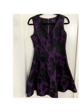 DKNY Purple/Black Sleeveless A-Line Dress - Sz. S (EUC)
